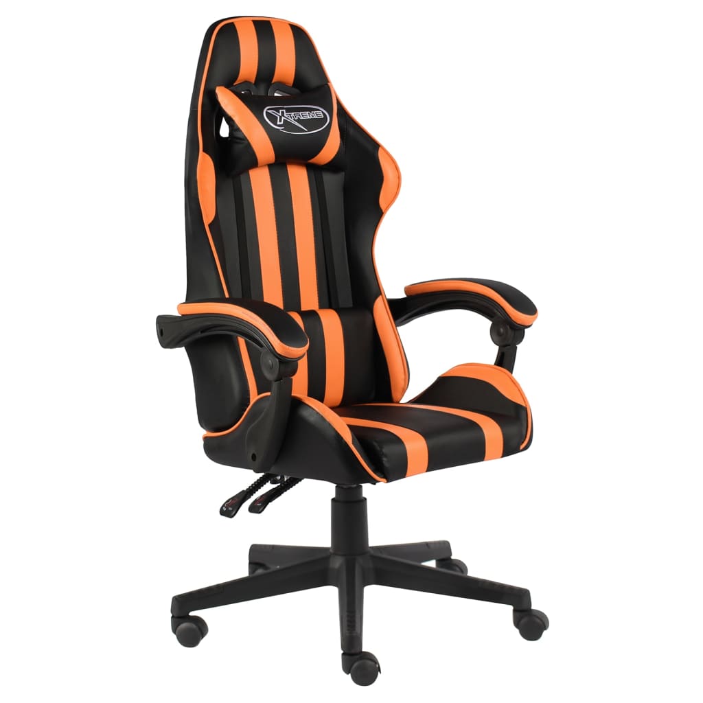 Fauteuil de jeux vidéo Noir et orange Similicuir - Xios Store SNC