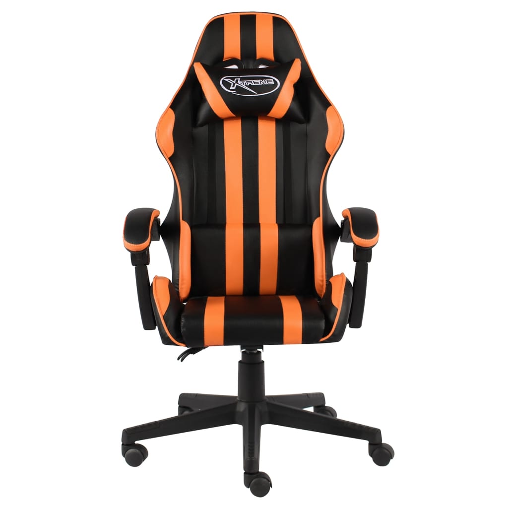 Fauteuil de jeux vidéo Noir et orange Similicuir - Xios Store SNC