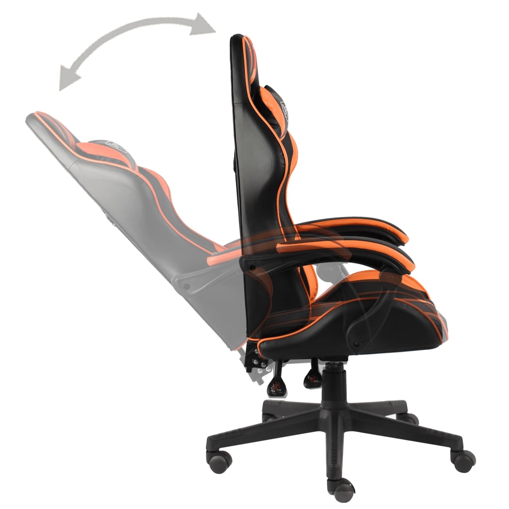 Fauteuil de jeux vidéo Noir et orange Similicuir - Xios Store SNC