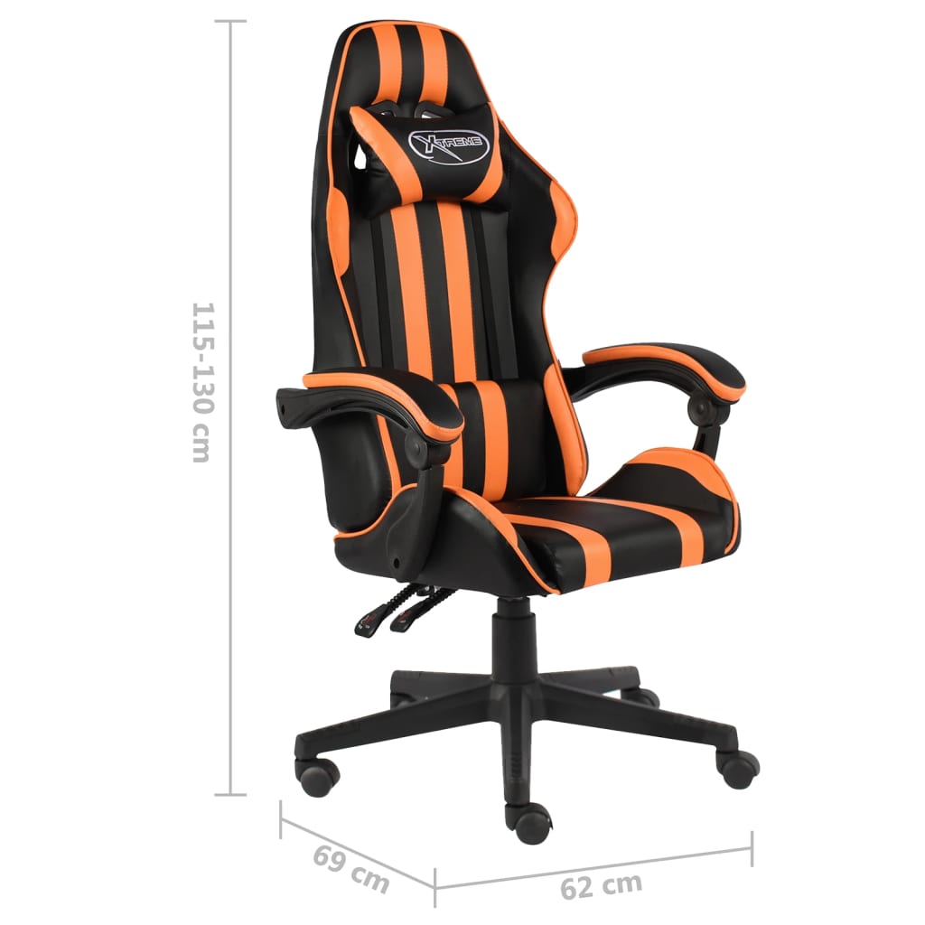 Fauteuil de jeux vidéo Noir et orange Similicuir - Xios Store SNC