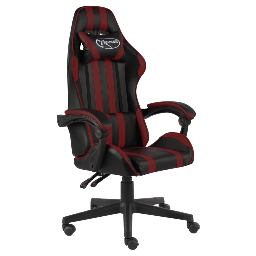 Fauteuil de jeux vidéo Noir et rouge bordeaux Similicuir - Xios Store SNC