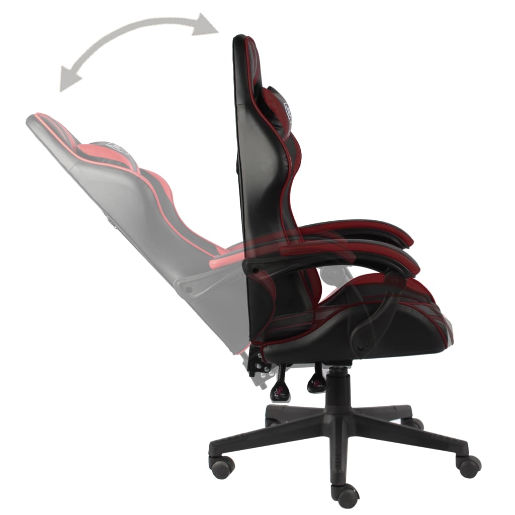 Fauteuil de jeux vidéo Noir et rouge bordeaux Similicuir - Xios Store SNC