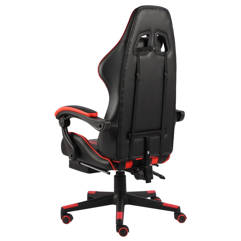 Fauteuil de jeux vidéo et repose-pied Noir et rouge Similicuir - Xios Store SNC