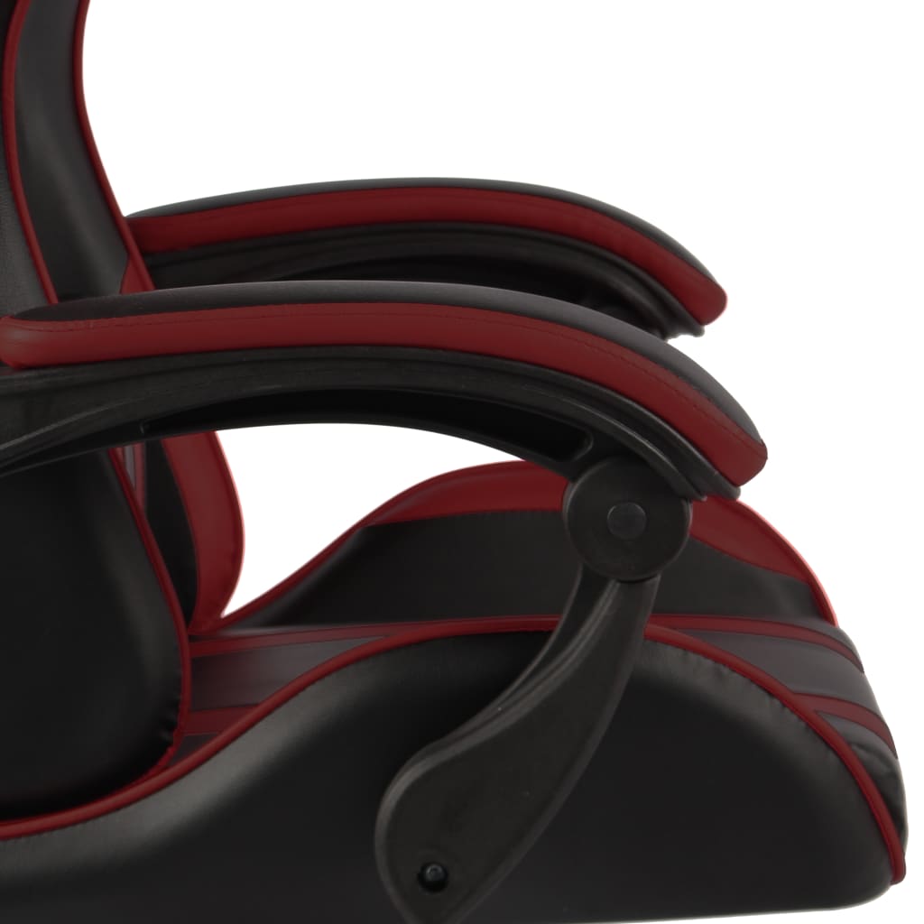 Fauteuil de jeux vidéo et repose-pied Noir/bordeaux Similicuir - Xios Store SNC