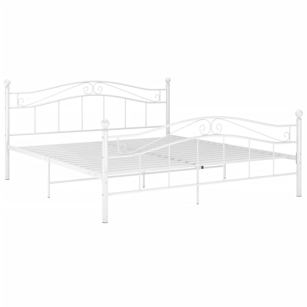 Cadre de lit Blanc Métal 200x200 cm Lits & cadres de lit vidaXL   