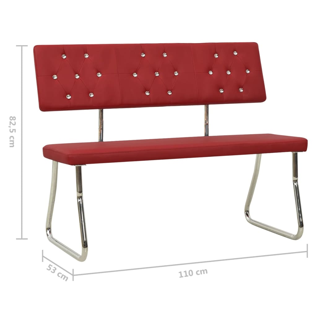 Banc 110 cm Rouge bordeaux Similicuir Bancs de cuisine & salle à manger vidaXL   