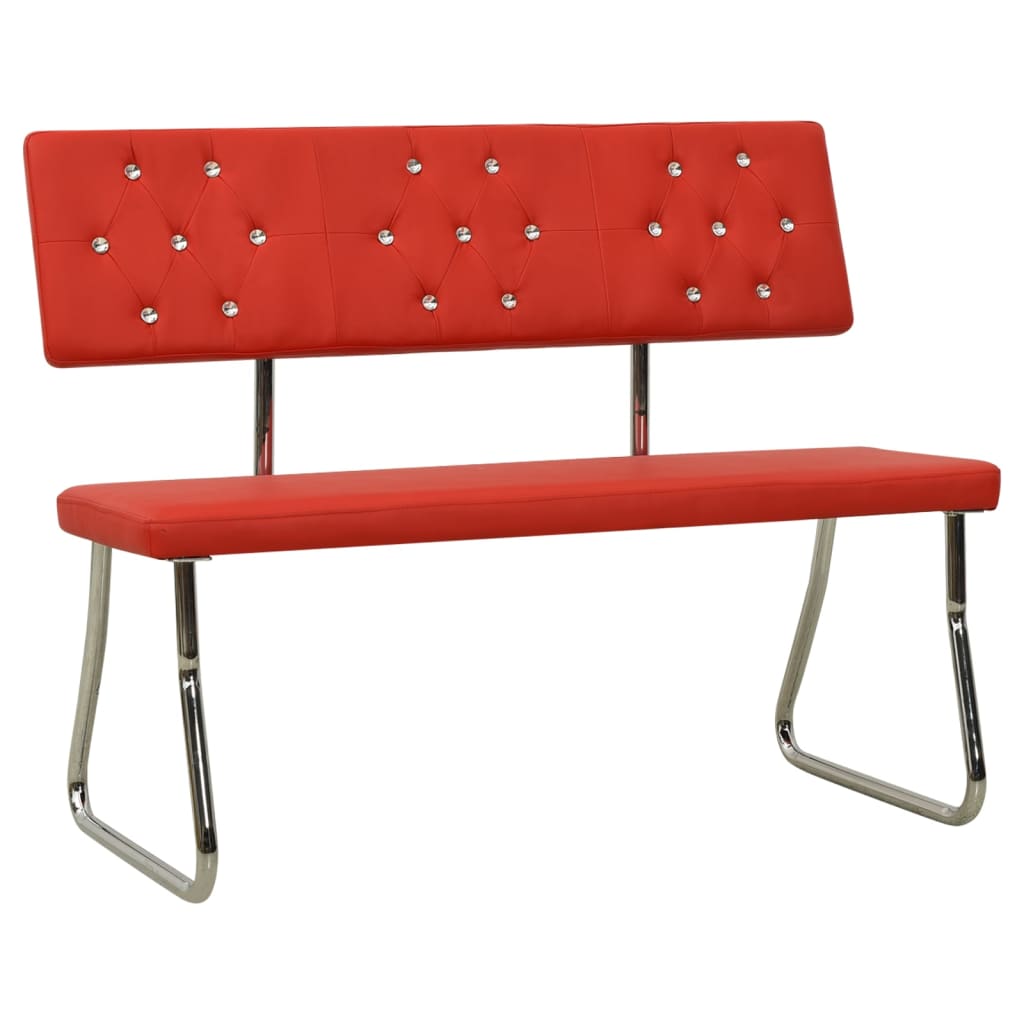 Banc 110 cm Rouge Similicuir Bancs de cuisine & salle à manger vidaXL   