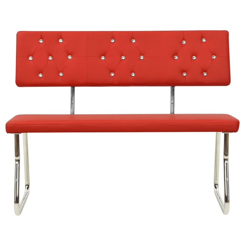 Banc 110 cm Rouge Similicuir Bancs de cuisine & salle à manger vidaXL   