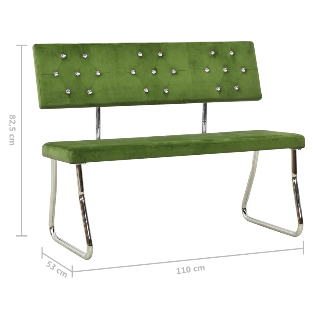 Banc 110 cm Vert clair Velours Bancs de cuisine & salle à manger vidaXL   