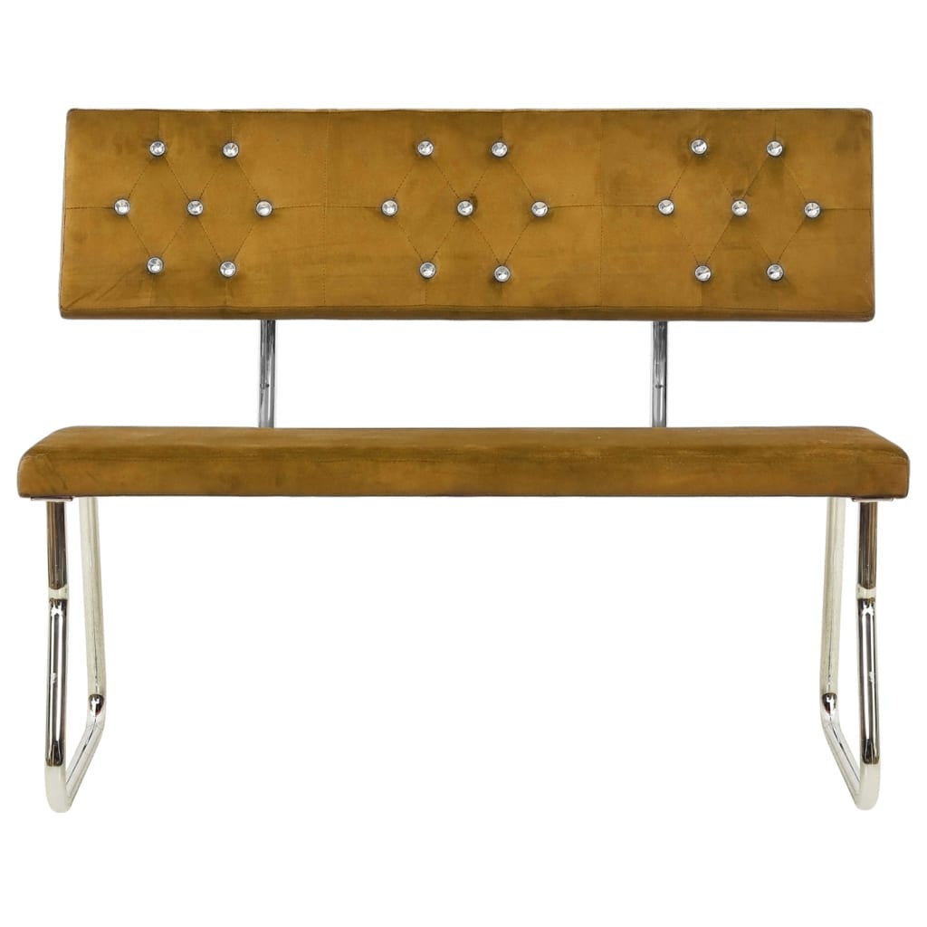 Banc 110 cm Marron Velours Bancs de cuisine & salle à manger vidaXL   