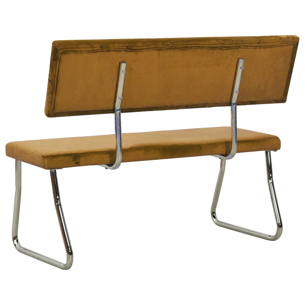 Banc 110 cm Marron Velours Bancs de cuisine & salle à manger vidaXL   