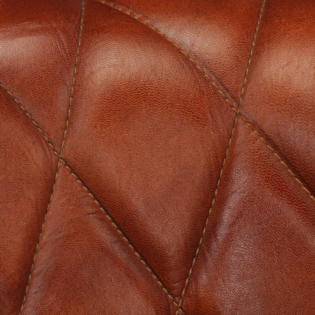 Fauteuil Marron Cuir véritable et bois de manguier massif Fauteuils vidaXL   