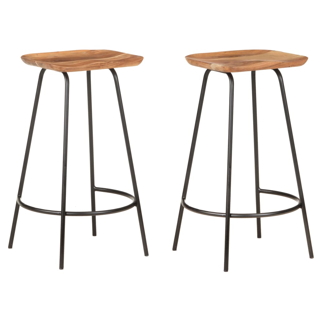 Tabourets de bar lot de 2 bois d'acacia solide Tabourets de bar vidaXL   