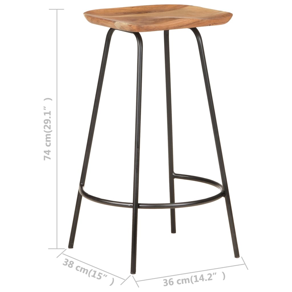 Tabourets de bar lot de 2 bois d'acacia solide Tabourets de bar vidaXL   