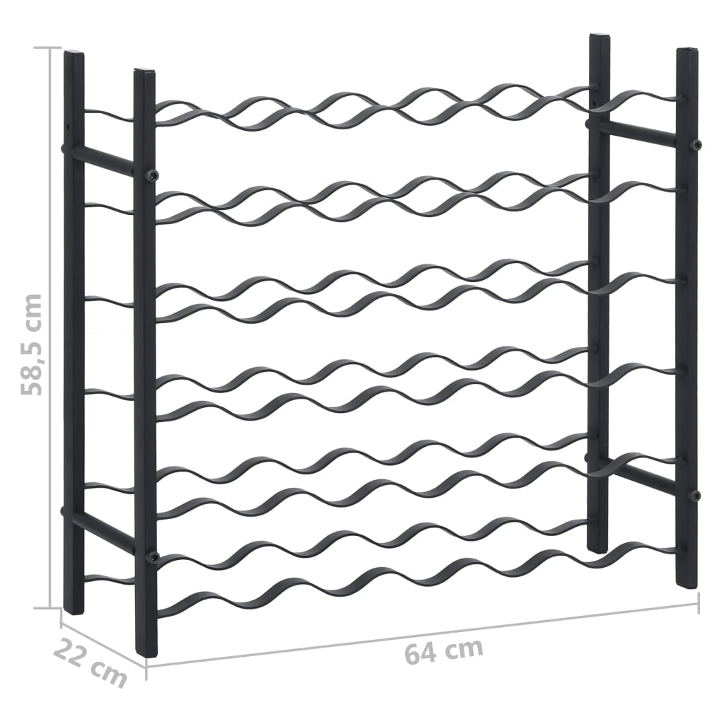Casier à bouteilles pour 36 bouteilles Noir Fer Casiers à bouteilles vidaXL   