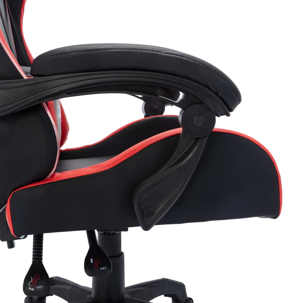 Fauteuil de jeux vidéo avec LED RVB Rouge et noir Similicuir Chaises de bureau vidaXL   