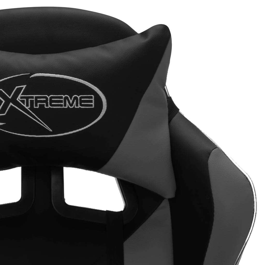 Fauteuil de jeux vidéo avec LED RVB Gris et noir Similicuir Chaises de bureau vidaXL   