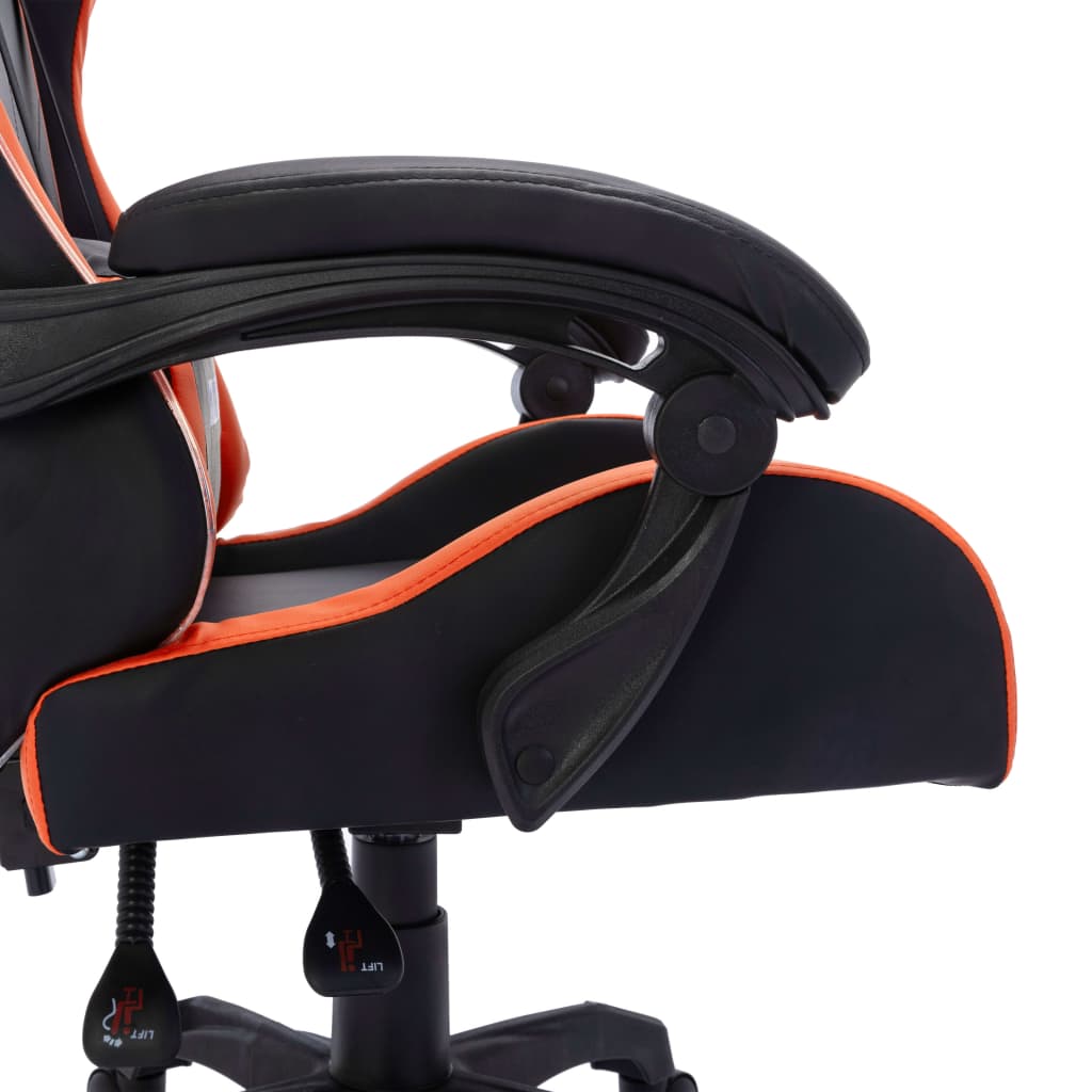 Fauteuil de jeux vidéo avec LED RVB Orange et noir Similicuir Chaises de bureau vidaXL   