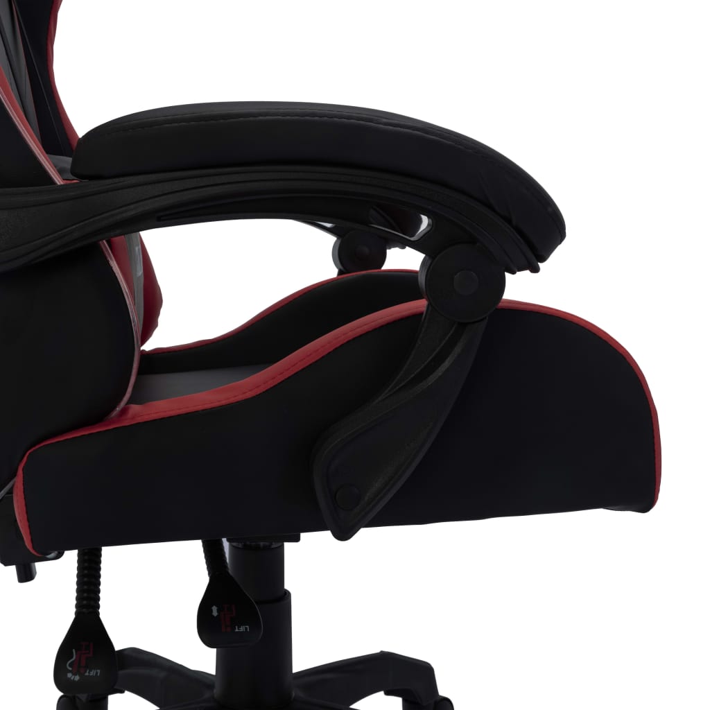 Fauteuil de jeux vidéo avec LED RVB Bordeaux et noir Similicuir Chaises de bureau vidaXL   