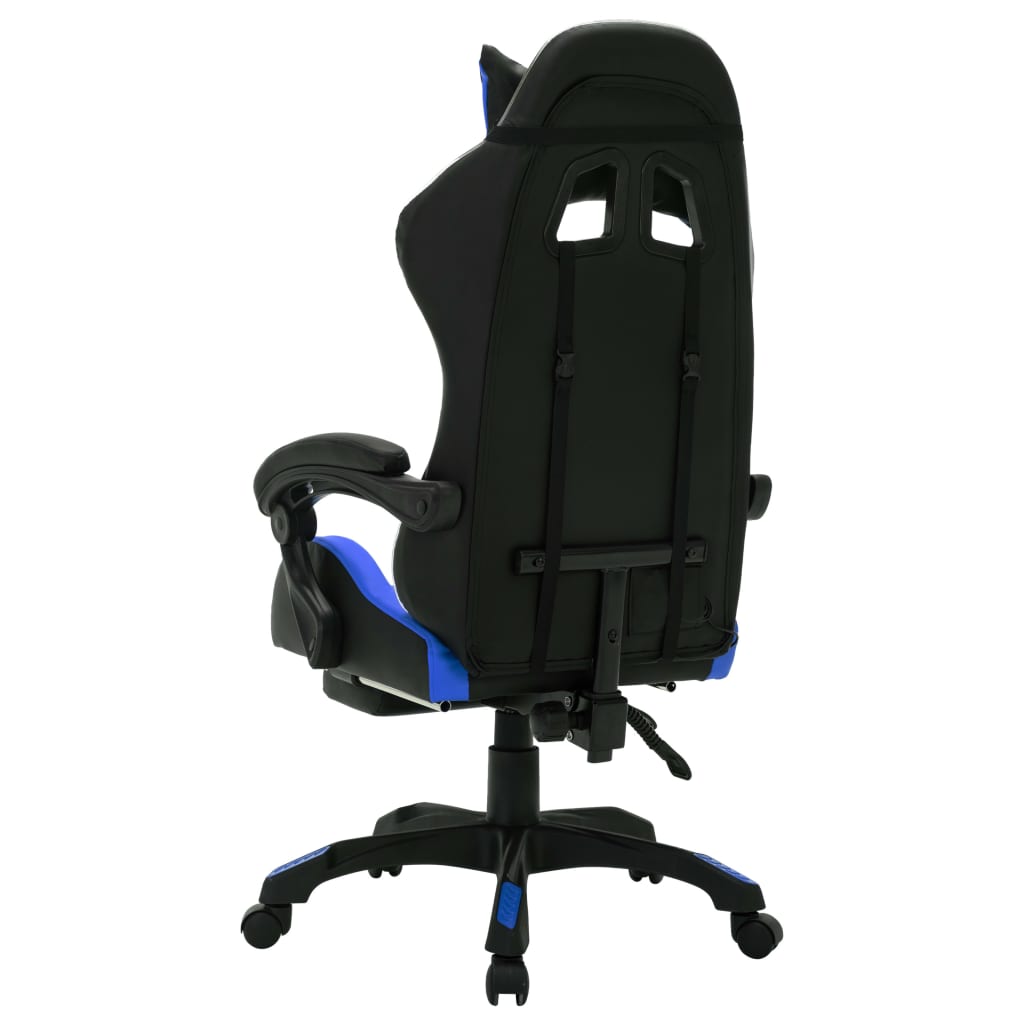 Fauteuil de jeux vidéo avec LED RVB Bleu et noir Similicuir Chaises de bureau vidaXL   