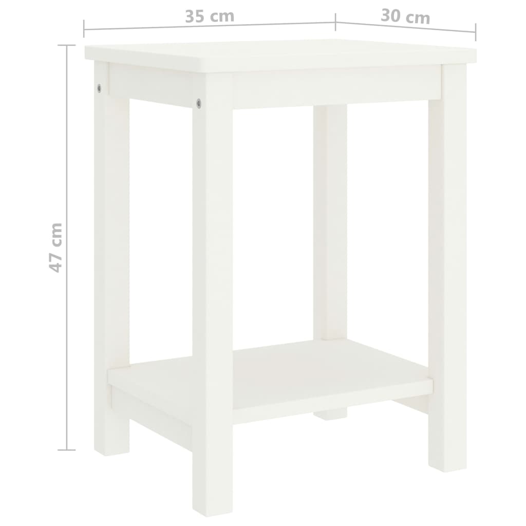 Table de chevet blanc 35x30x47 cm bois de pin massif Tables de chevet vidaXL   