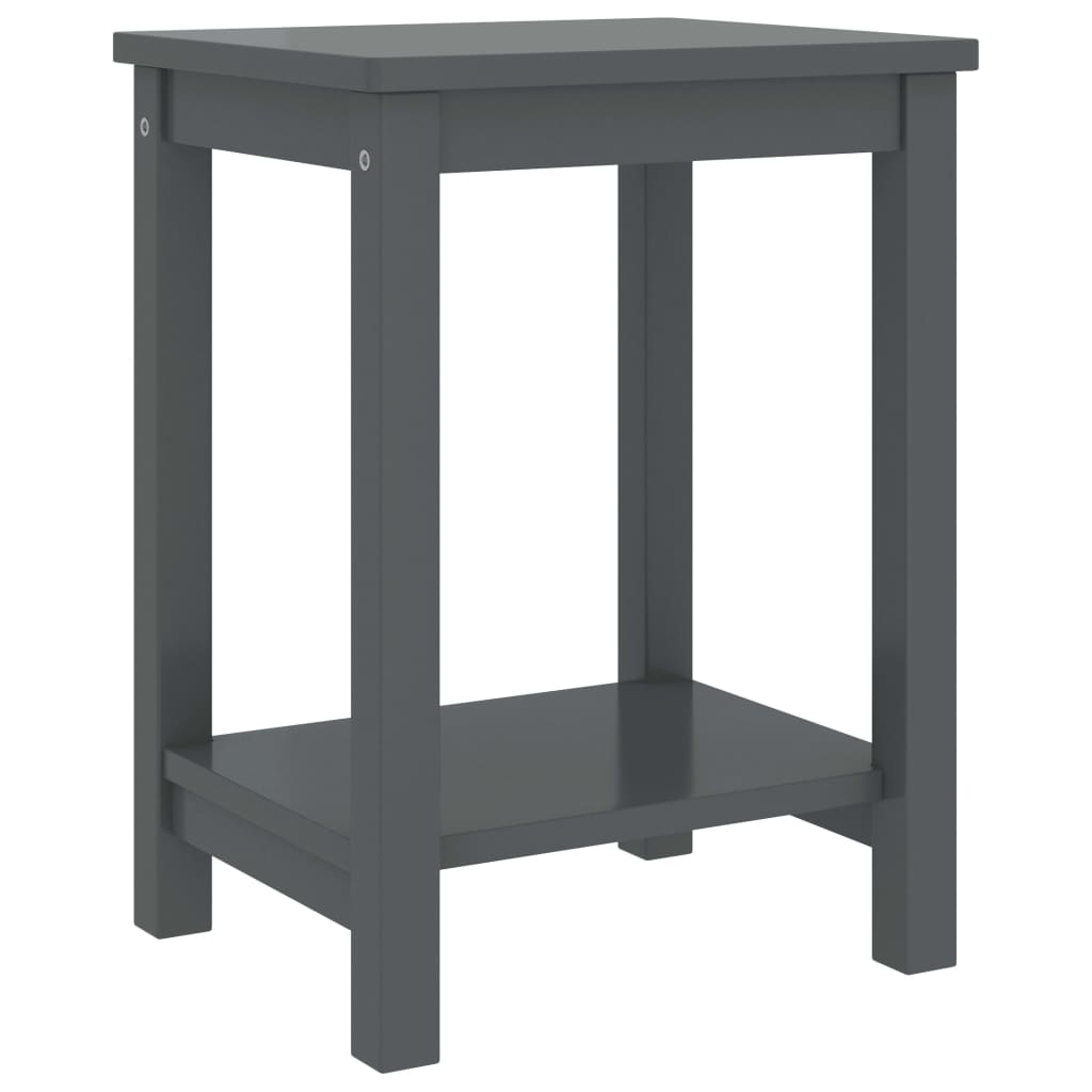 Table de chevet Gris foncé 35x30x47 cm Bois de pin massif Tables de chevet vidaXL   