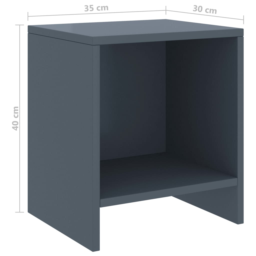 Table de chevet Gris clair 35x30x40 cm Bois de pin massif Tables de chevet vidaXL   