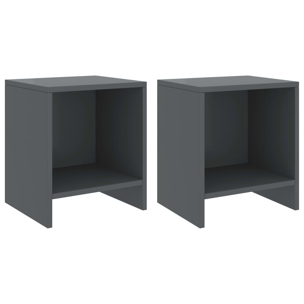 Tables de chevet 2 pcs Gris foncé 35x30x40cm Bois de pin massif Tables de chevet vidaXL   