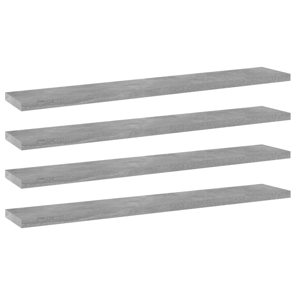 Panneaux de bibliothèque 4 pcs gris béton bois d’ingénierie Étagères vidaXL   