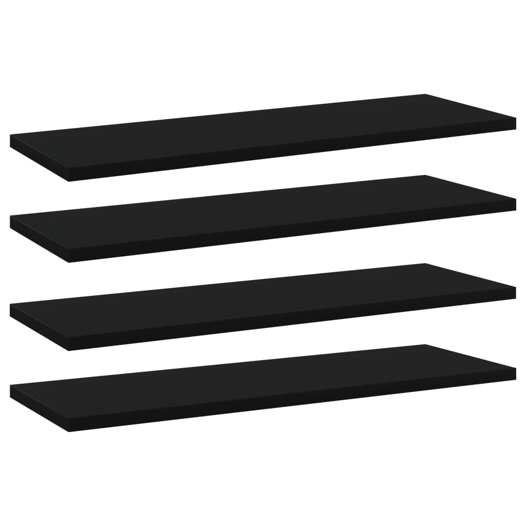 Panneaux de bibliothèque 4 pcs Noir 60x20x1,5 cm Aggloméré Étagères vidaXL   