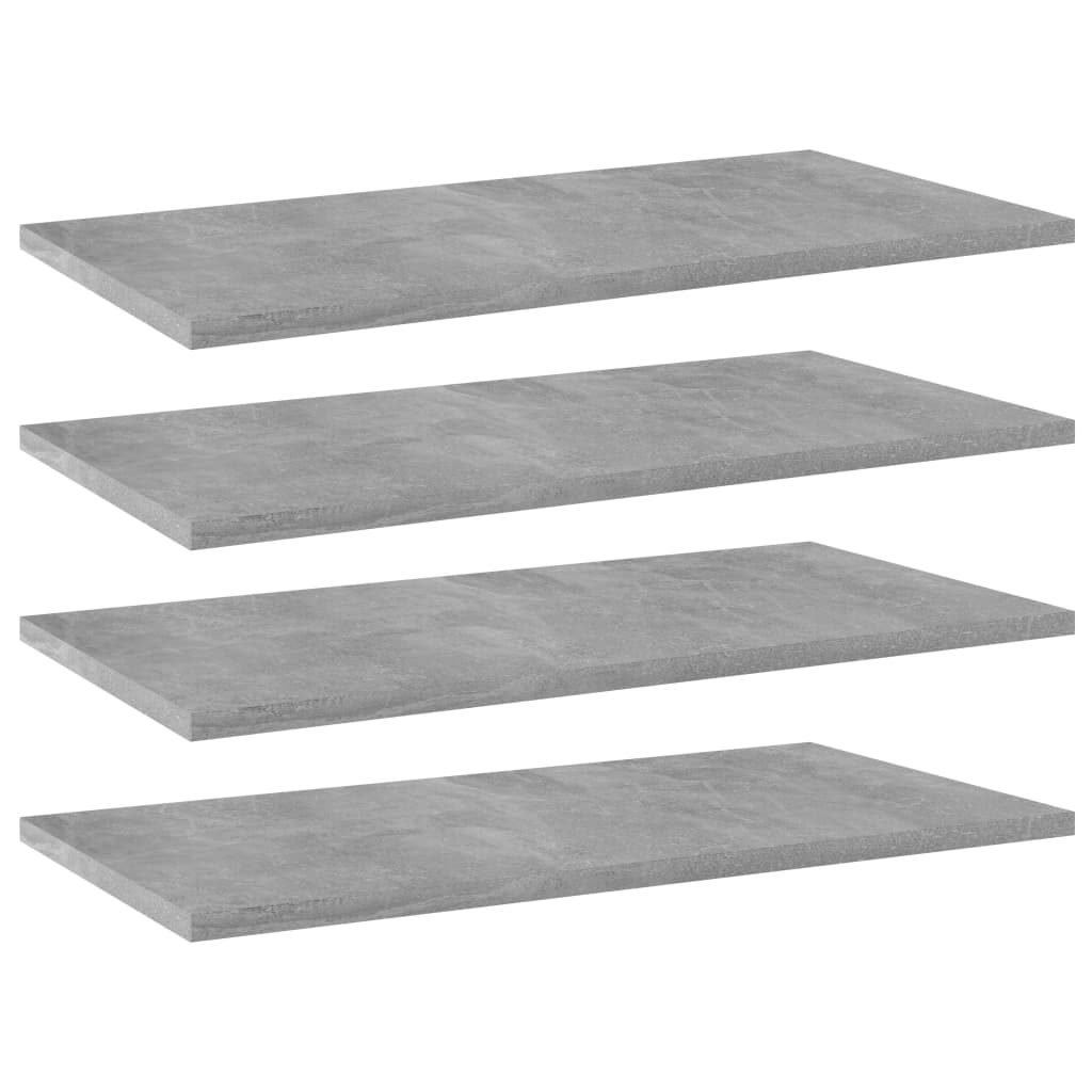 Panneaux de bibliothèque 4 pcs Gris béton 60x30x1,5cm Aggloméré Étagères vidaXL   