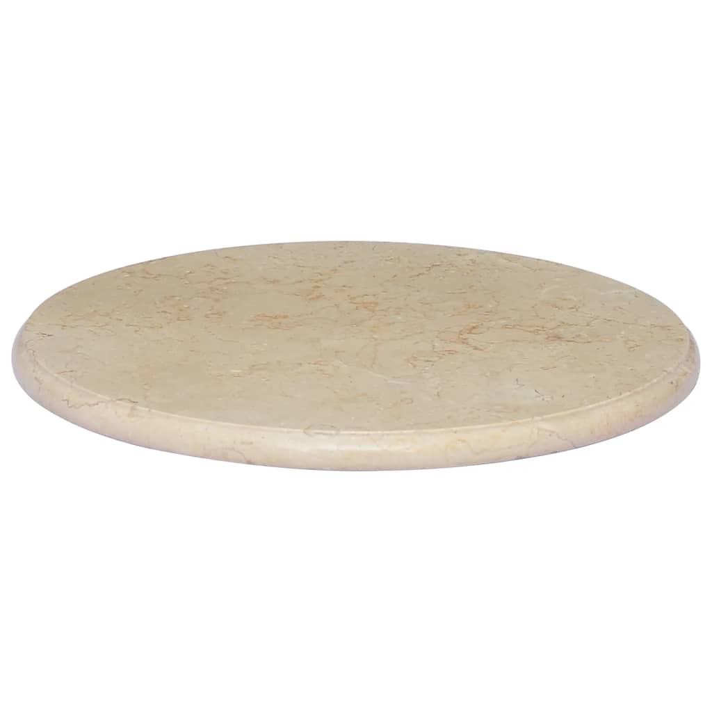 Dessus de table Crème Ø50x2,5 cm Marbre Plateaux de table vidaXL