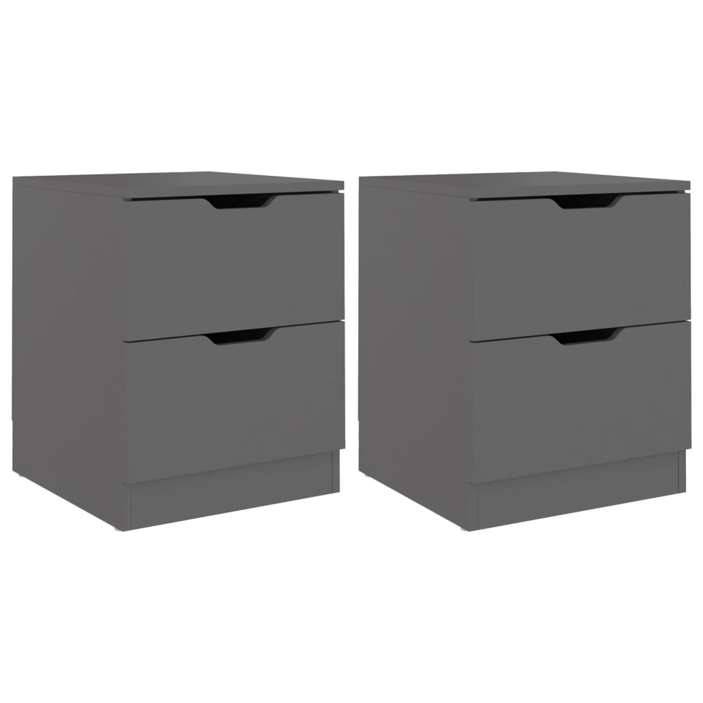 Tables de chevet 2 pcs Gris 40x40x50 cm bois d’ingénierie Tables de chevet vidaXL   