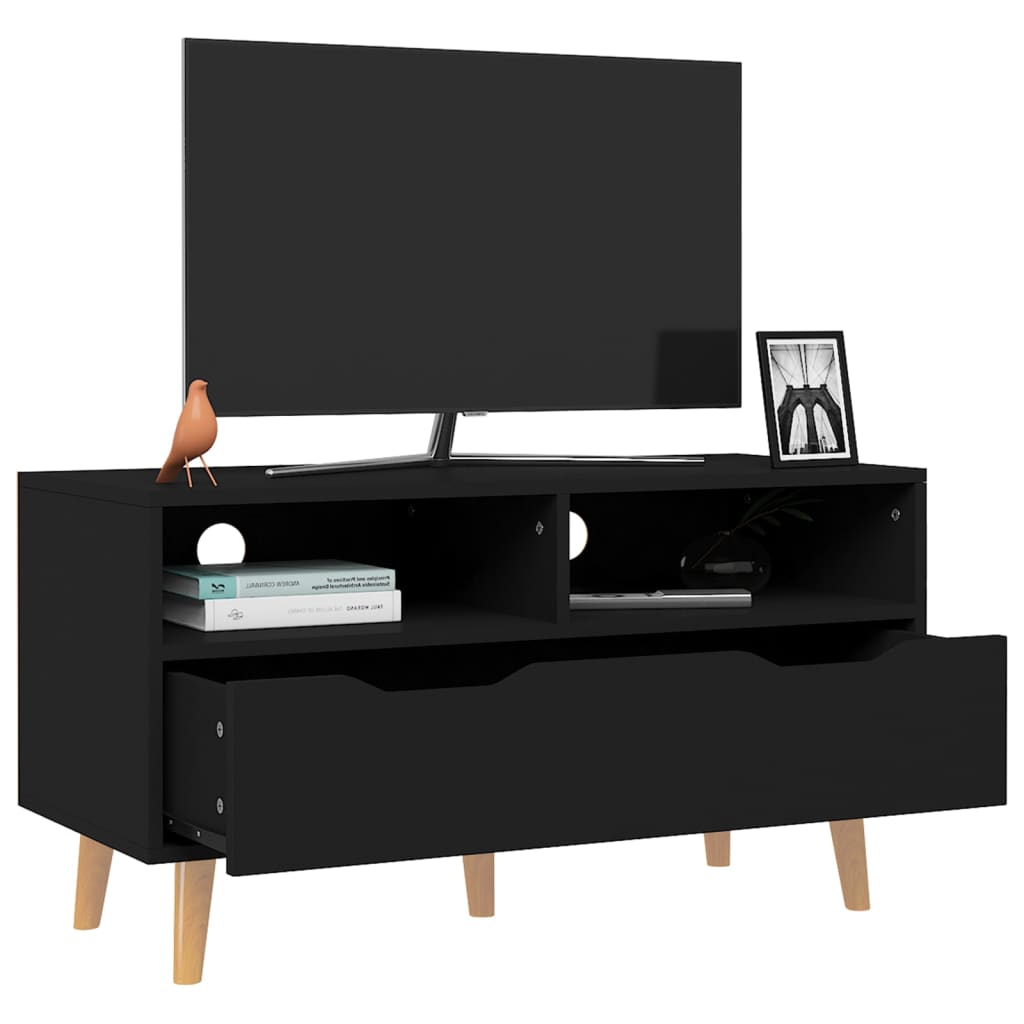 Meuble TV noir 90x40x48,5 cm bois d'ingénierie Meubles TV vidaXL   