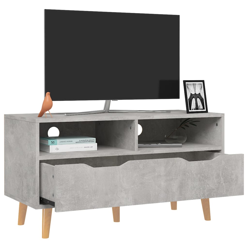 Meuble TV gris béton 90x40x48,5 cm bois d'ingénierie Meubles TV vidaXL   