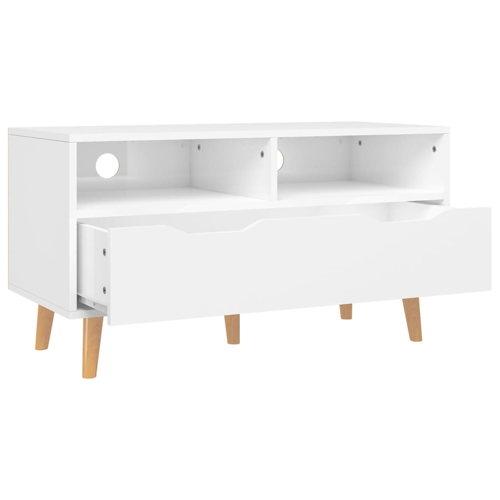 Meuble TV blanc brillant 90x40x48,5 cm bois d'ingénierie Meubles TV vidaXL   