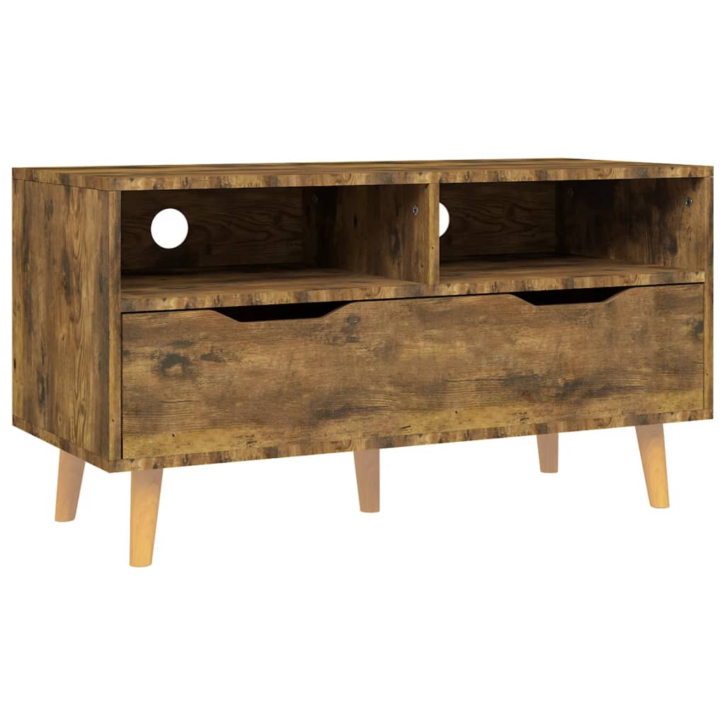 Meuble TV chêne fumé 90x40x48,5 cm bois d'ingénierie Meubles TV vidaXL   