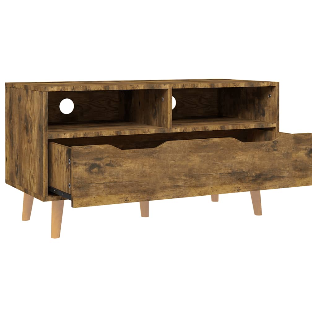 Meuble TV chêne fumé 90x40x48,5 cm bois d'ingénierie Meubles TV vidaXL   