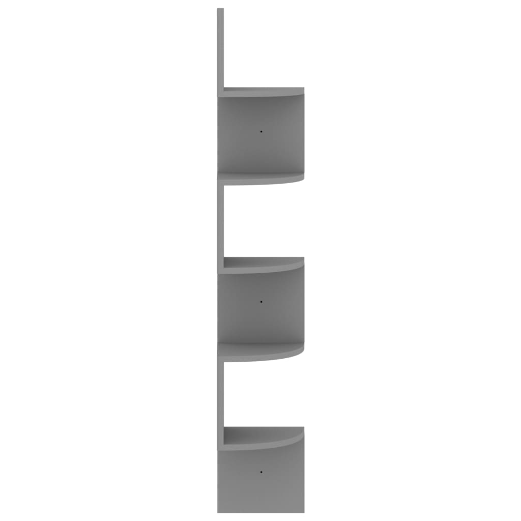 Étagère d'angle murale gris 19x19x123 cm bois d'ingénierie Étagères murales & corniches vidaXL   