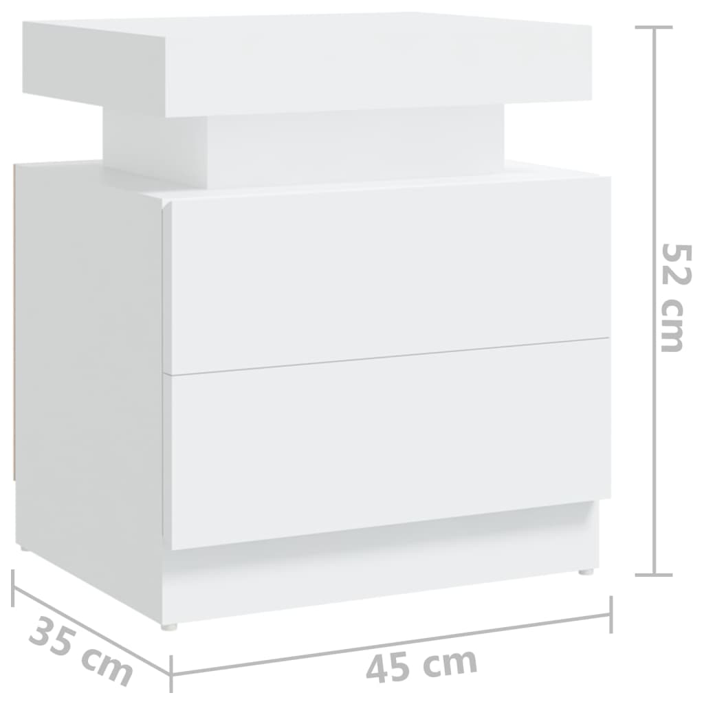 Table de chevet Blanc 45x35x52 cm Aggloméré Tables de chevet vidaXL   