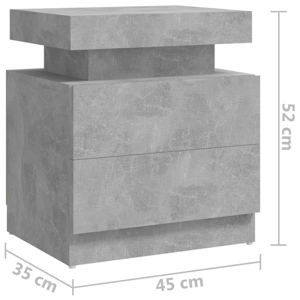 Table de chevet Gris béton 45x35x52 cm Bois d'ingénierie Tables de chevet vidaXL   