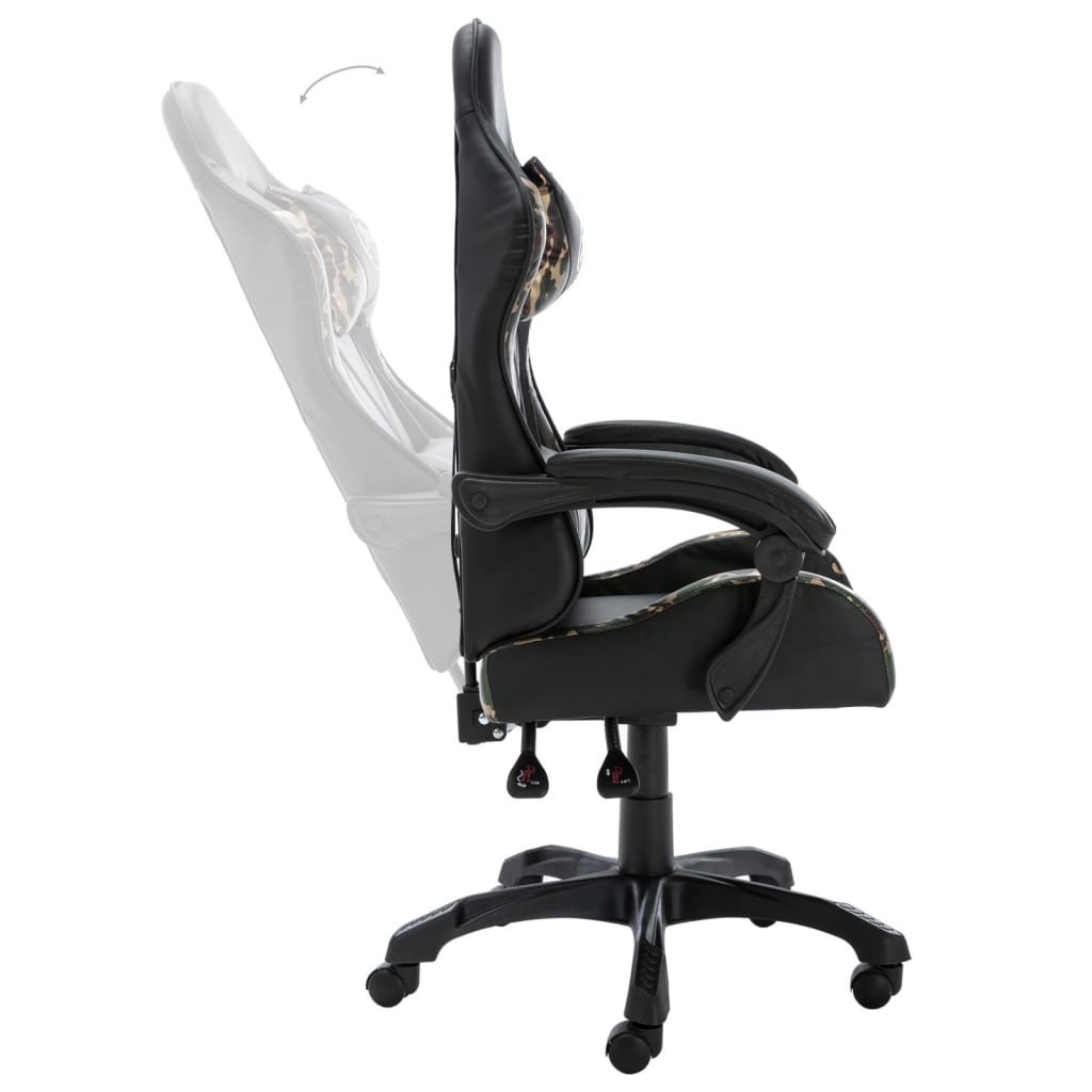 Fauteuil de jeux vidéo Noir et camouflage Similicuir - Xios Store SNC