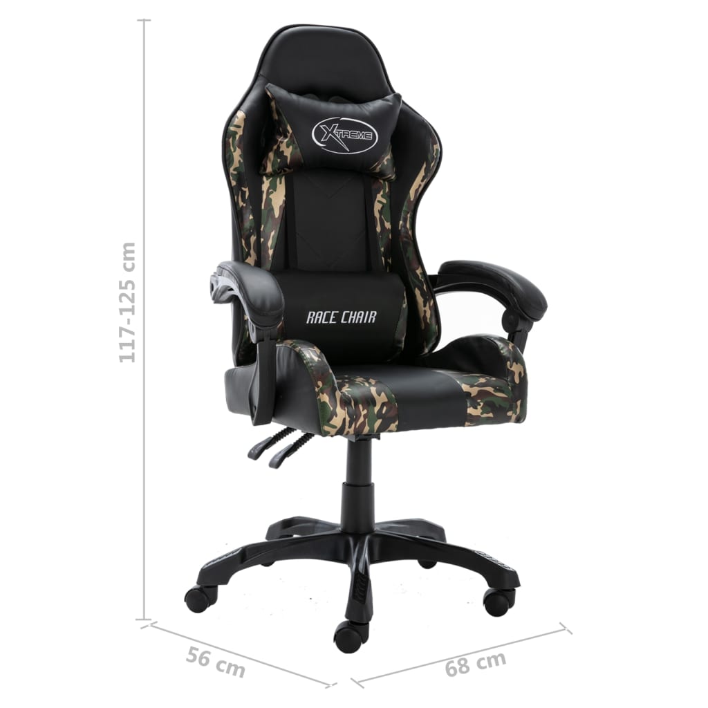 Fauteuil de jeux vidéo Noir et camouflage Similicuir - Xios Store SNC