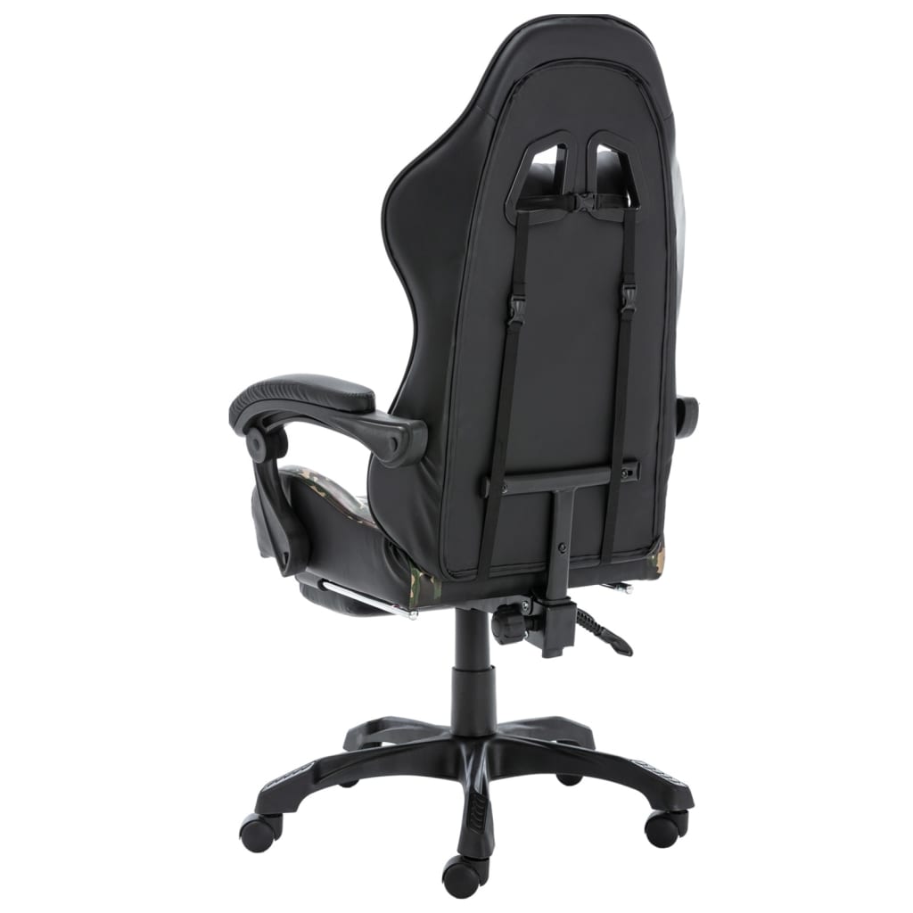 Fauteuil de jeux vidéo repose-pied Noir/camouflage Similicuir - Xios Store SNC