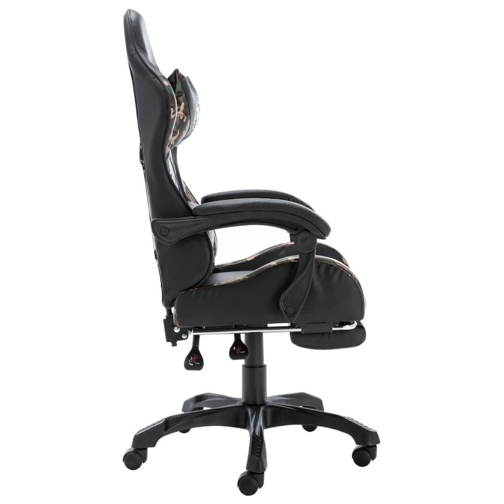 Fauteuil de jeux vidéo repose-pied Noir/camouflage Similicuir - Xios Store SNC