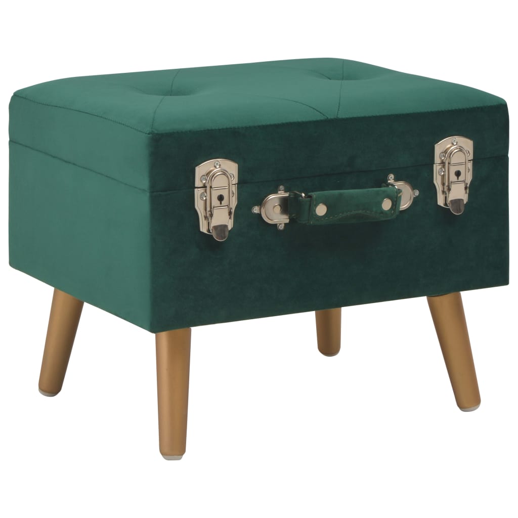 Tabouret de rangement 40 cm Vert Velours Bancs coffres vidaXL   