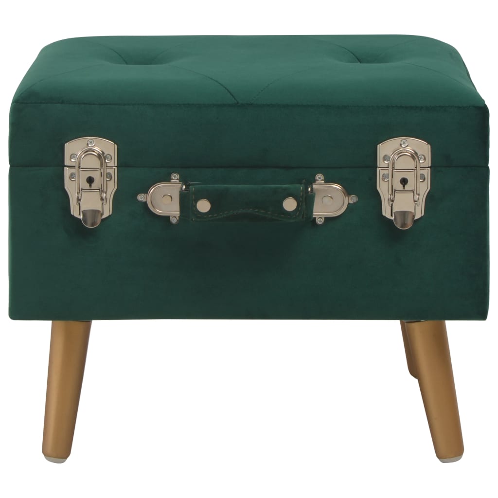 Tabouret de rangement 40 cm Vert Velours Bancs coffres vidaXL   