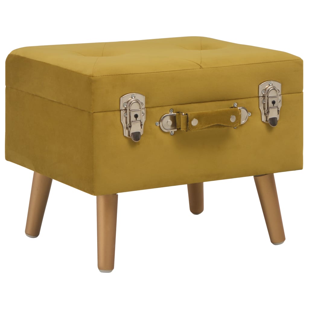 Tabouret de rangement 40 cm Jaune moutarde Velours Bancs coffres vidaXL   