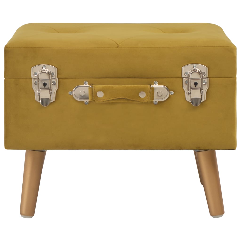 Tabouret de rangement 40 cm Jaune moutarde Velours Bancs coffres vidaXL   