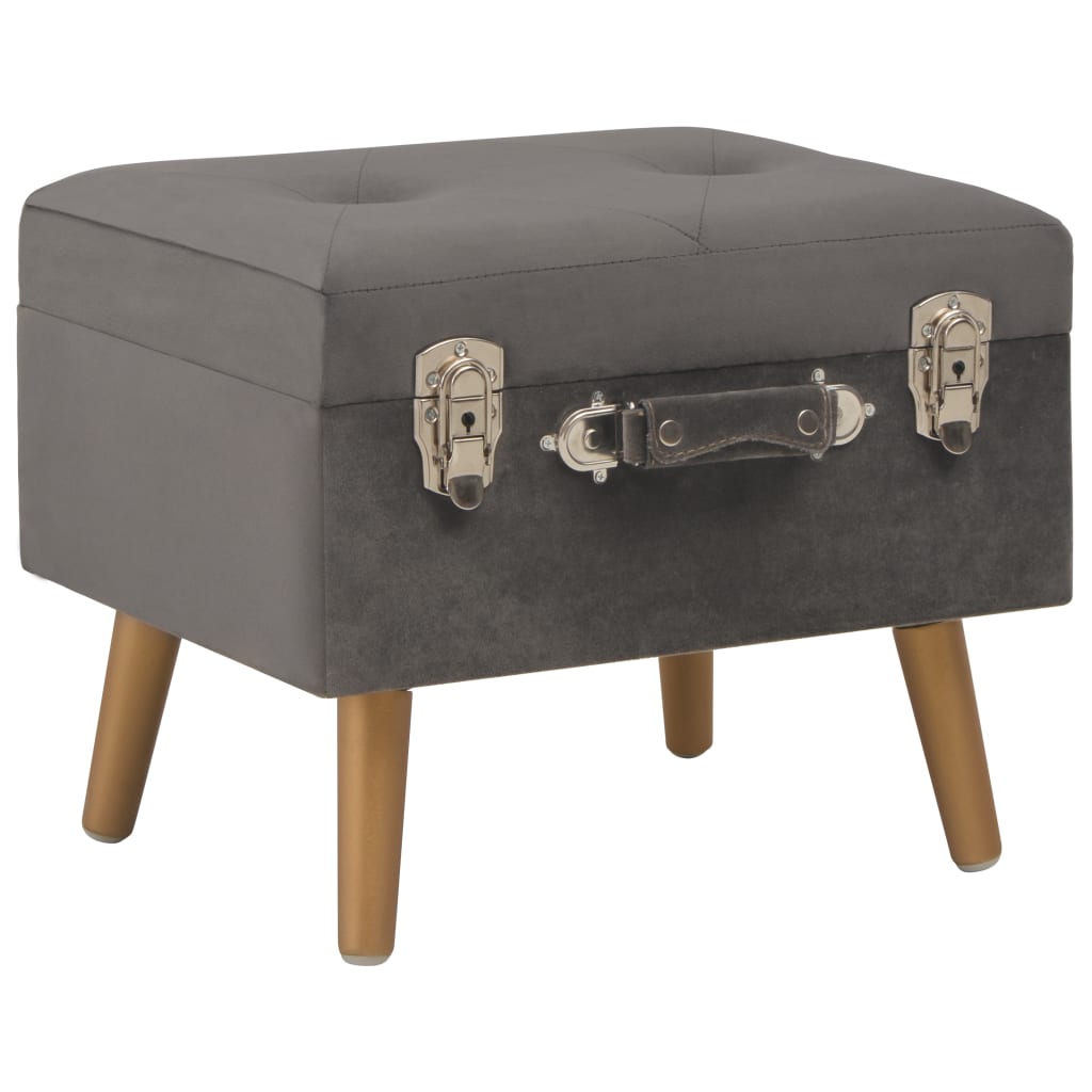 Tabouret de rangement 40 cm Gris Velours Bancs coffres vidaXL   